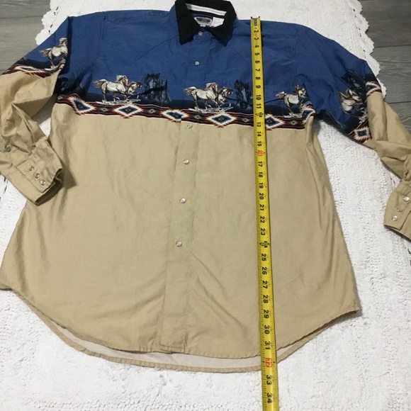 Vintage CUMBERLAND OUTFITTERS Western Horse Pearl Snap Button Long Sleev… - Picture 10 of 13